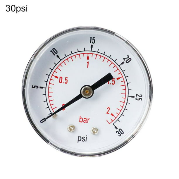 0-30 PSI Axial Pressure Gauge 1/4BSPT 0-2bar for Plumbing Heating